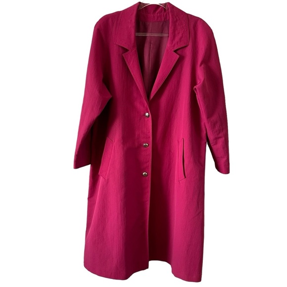 Vintage pink fuchsia duster jacket coat trench coat in perfect condition - Picture 1 of 13
